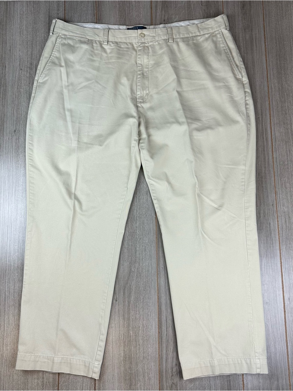 Polo Ralph Lauren Flat Front Chino pants 44x30 (tag 46Bx32) Spring Beige *stains